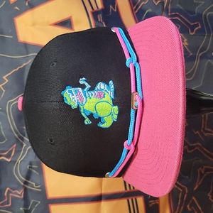 Tyrant Strange Human Studios x Findlay Hats collab Pink Black Reptar Crown
